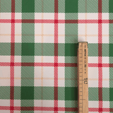 Tessuto no stiro H 150 cm - QUADRO SCOZZESE VERDE/ROSSO