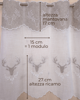Tenda a vetro ricamata - CERVO BEIGE/BIANCO