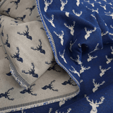 Tessuto Arredo Gobelin H 280 cm - MINI CERVI/BLU