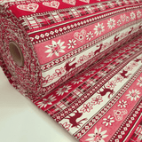 Tessuto Arredo Gobelin H 280 cm - FANTASIA TIROLESE/ROSSO