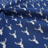 Tessuto Arredo Gobelin H 280 cm - MINI CERVI/BLU