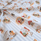 Cretonne claire H 160 cm - ANIMAUX ET ARC-EN-CIEL/TEL