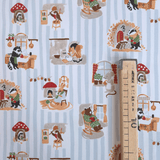 Cretonne claire H 160 cm - ANIMAUX ET ARC-EN-CIEL/TEL