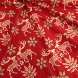 Cretonne Leggero H 160 cm - RENNE E STELLA DI NATALE/ROSSO MATTONE