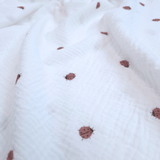 Mussola di Cotone Doppia Garza H 140 cm - COCCINELLE/LATTE