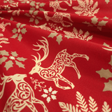 Cretonne Leggero H 160 cm - RENNE E STELLA DI NATALE/ROSSO MATTONE