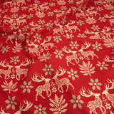 Cretonne Leggero H 160 cm - RENNE E STELLA DI NATALE/ROSSO MATTONE