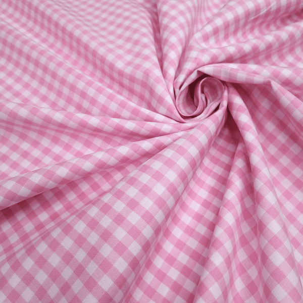 Tessuto Cotone POPELINE H 150 cm - QUADRO ROSA