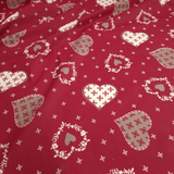 Leichte Cretonne H 160 cm - TIROLISCHES HERZ/BORDEAUX