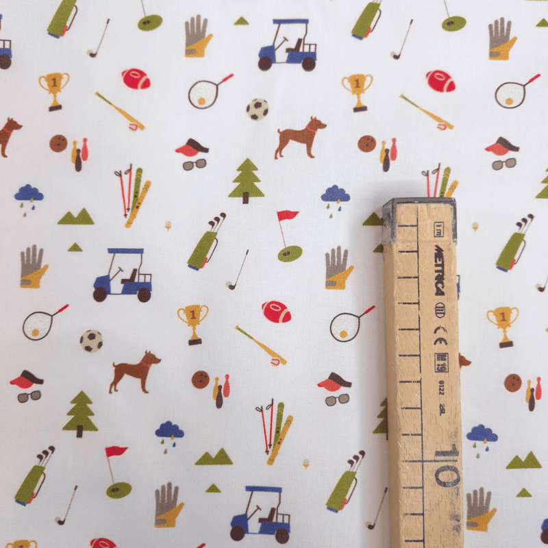 Tissu coton - SPORT - coupe minimum ou multiples de 25 x 150 cm