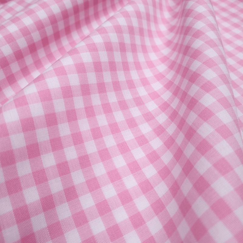 Tessuto Cotone POPELINE H 150 cm - QUADRO ROSA