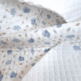 Trapuntato in piquet millerighe double face H 150 cm - BABY MAMMUT AZZURRO