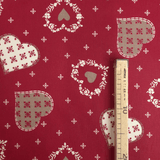 Leichte Cretonne H 160 cm - TIROLISCHES HERZ/BORDEAUX