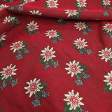 Tessuto Arredo Gobelin H 280 cm - STELLE ALPINE/ROSSO SCURO