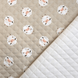 Trapuntato in piquet millerighe double face H 150 cm - PECORELLE BEIGE