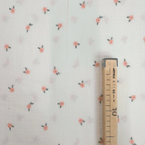 Mousseline imprimée - PLUMES/TERRE CUITE H 140 cm