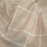Tessuto no stiro H 150 cm - LINEE BIANCHE/BEIGE