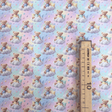 Tissu en coton numérique - OEUFS ET LAPIN DE PÂQUES 2 - coupe minimum ou multiples de 25 x 150 cm
