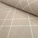 Tessuto no stiro H 150 cm - LINEE BIANCHE/BEIGE