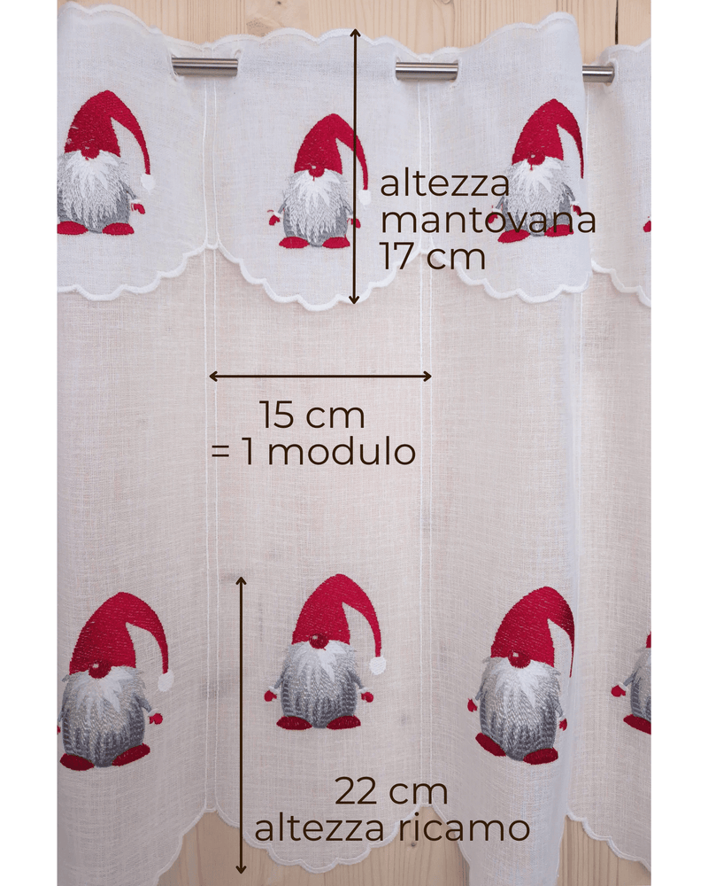 Tenda a vetro ricamata - GNOMO