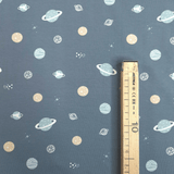 Jersey di Cotone H 150 cm - PIANETI/POLVERE SCURO