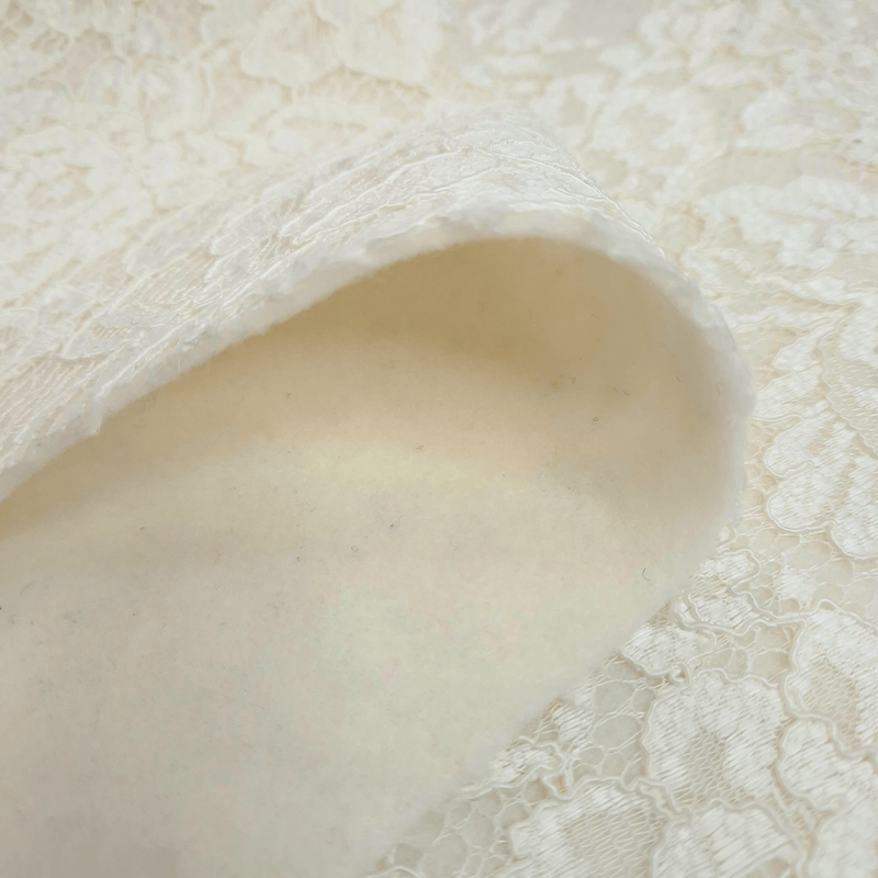 Feltro Lana con Pizzo H 135 cm - LATTE