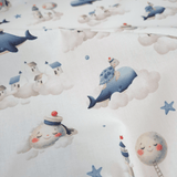 Tessuto Cotone H 140 cm - LA BALENA DEI SOGNI