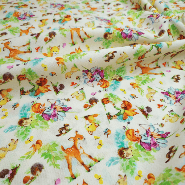 Digitaler Baumwollstoff H 150 cm – WOODLAND FAIIES