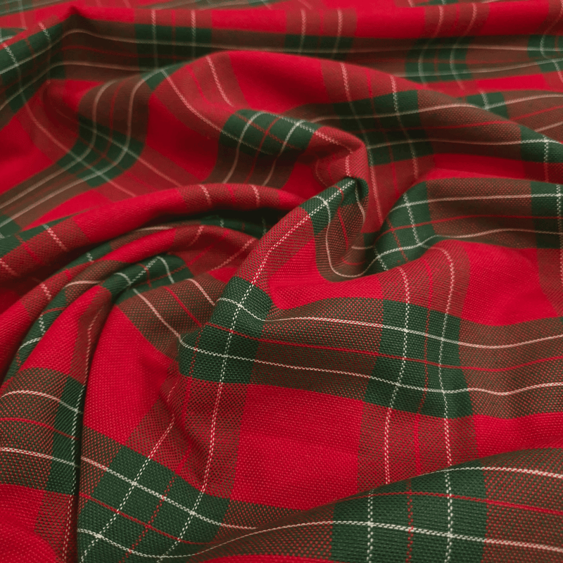 Tessuto Scozzese H 280 cm - QUADRO ROSSO/VERDE
