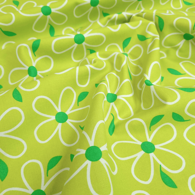 Cotone Americano H 110 cm - MARGHERITONE/VERDE