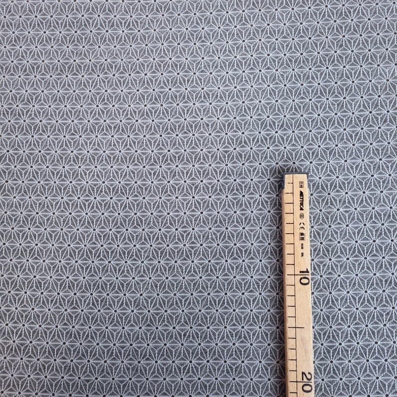 Tessuto Arredo Jacquard H 140 cm - STELLA ESAGONALE/GRIGIO