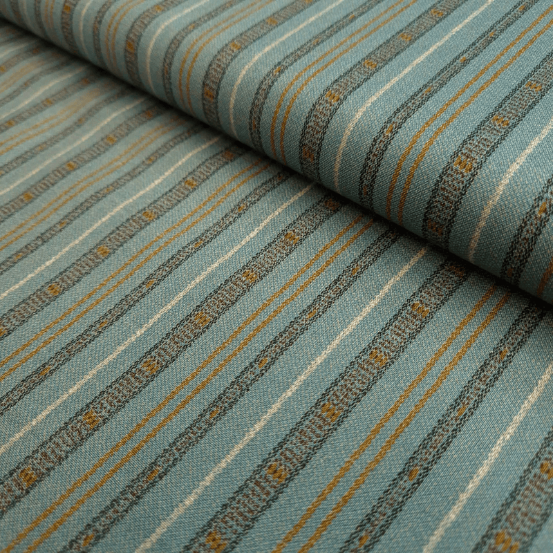 Cotone Americano H 110 cm - RIGHE SENAPE/OTTANIO