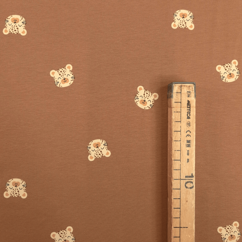 Jersey di Cotone H 150 cm - BABY LEOPARDO