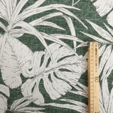 Tessuto Arredo Jacquard H 140 cm - FOGLIE FONDO VERDE