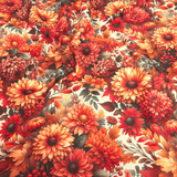Cotone Fondo Panama Stampa Digitale H 280 cm - AUTUNNO FIORITO