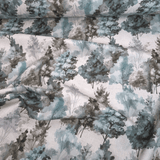 Cotone Fondo Panama Digital H 280 cm - ALBERI/AZZURRO