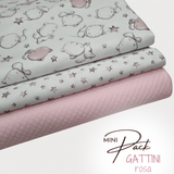 MINI PACK CHATONS ROSE - 3 pièces 70 x 100 cm