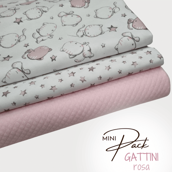 MINI PACK CHATONS ROSE - 3 pièces 70 x 100 cm