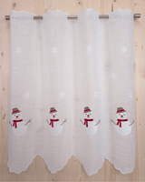 Tenda a vetro ricamata - PUPAZZO DI NEVE