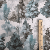Cotone Fondo Panama Digital H 280 cm - ALBERI/AZZURRO