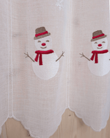 Tenda a vetro ricamata - PUPAZZO DI NEVE
