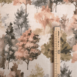 Cotone Fondo Panama Digital H 280 cm - ALBERI/ROSA ANTICO