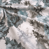 Cotone Fondo Panama Digital H 280 cm - ALBERI/AZZURRO