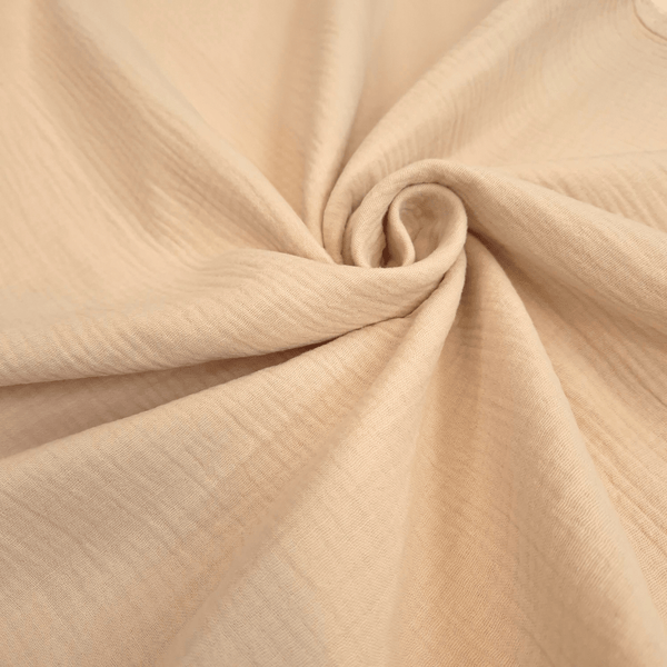 Mussola di Cotone Doppia Garza H 140 cm - BEIGE