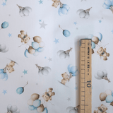 Piqué de coton impression numérique H 150 cm - CIEL/BLEU CLAIR