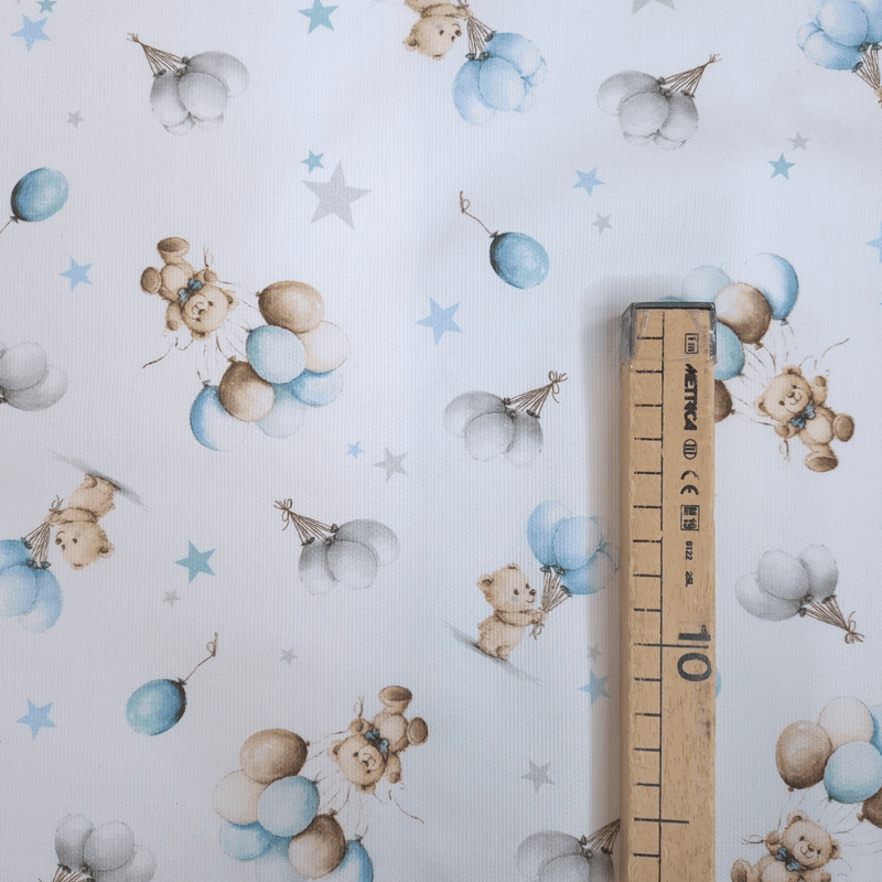 Piqué de coton impression numérique H 150 cm - CIEL/BLEU CLAIR