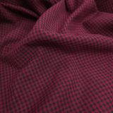 Tessuto Cotone H 110 cm - MINI QUADRETTO BORDEAUX/NERO