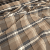 Tessuto Arredo M. Cotone H 280 cm - QUADRO BLU/TORTORA