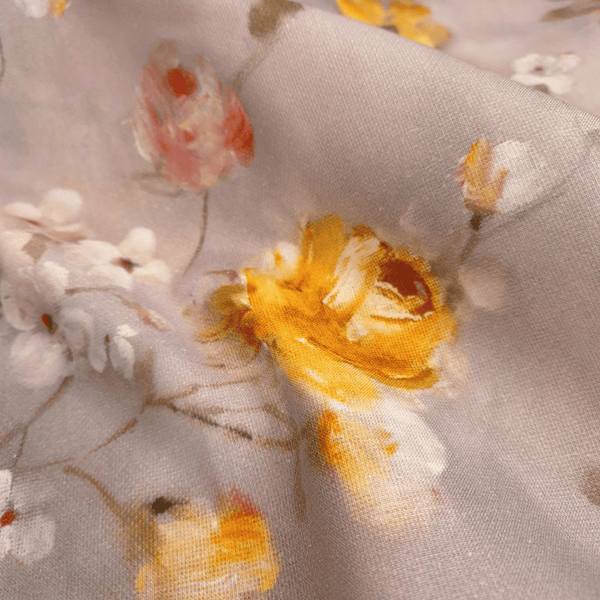 Cotone Fondo Panama Digital H 285 cm - DIPINTO DI ROSE