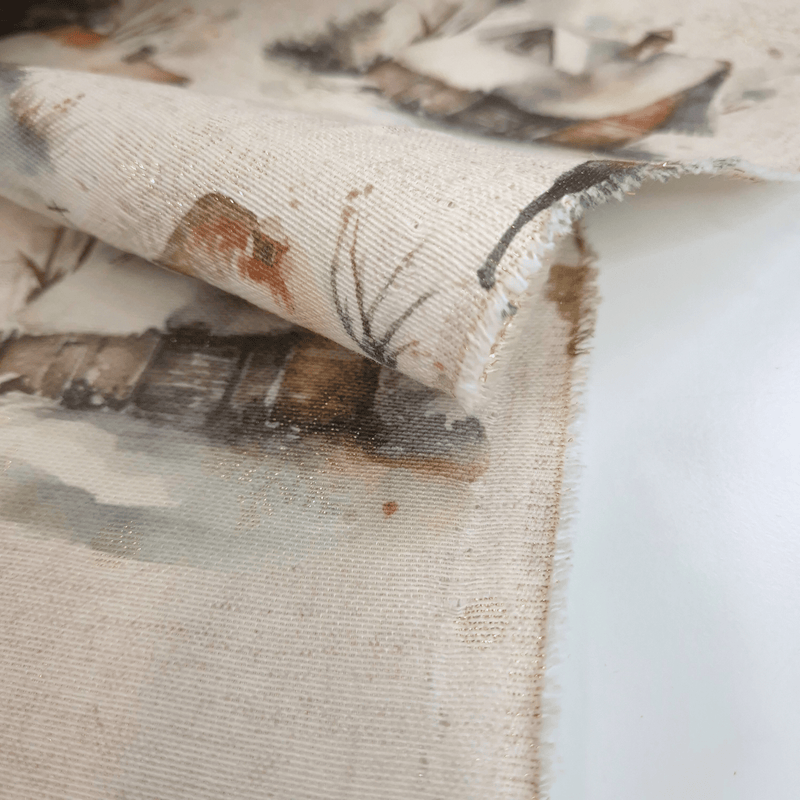 Tessuto Arredo Jacquard H 140 cm - LA CASETTA IN MONTAGNA/LUREX